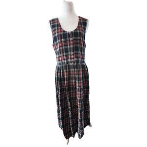 VTG Susan Bristol Maxi Dress Tartan Plaid Soft Flannel Sz 4 Cottagecore Academia